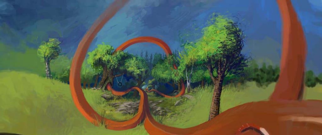 Una ilustración infinita que se acerca sin parar