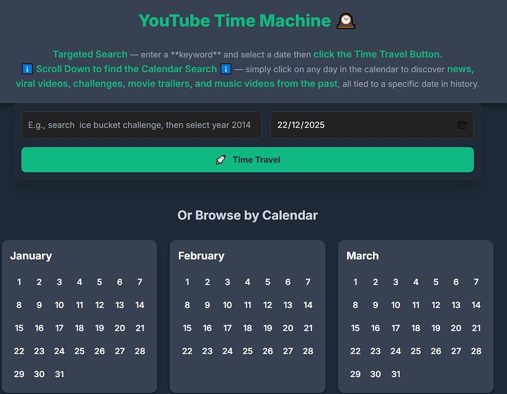 máquina del tiempo de youtube, ve videos del pasado
