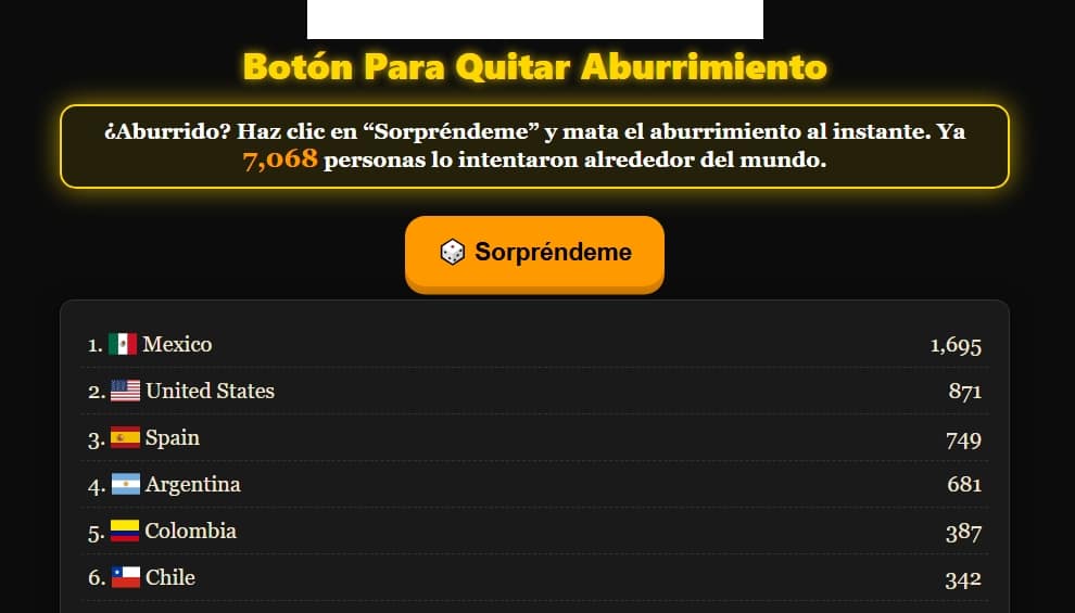 boton para quitar el aburrimiento